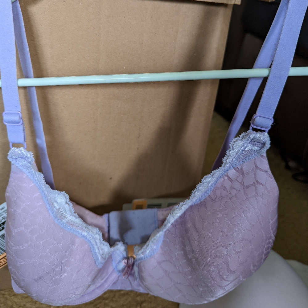 Purple lace comfort bra